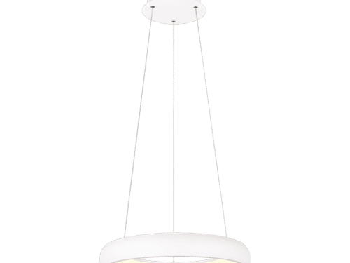 Hanglamp Zanir mat wit, rond metalen design, geïntegreerde LED, set van 3, Ø46,5 cm