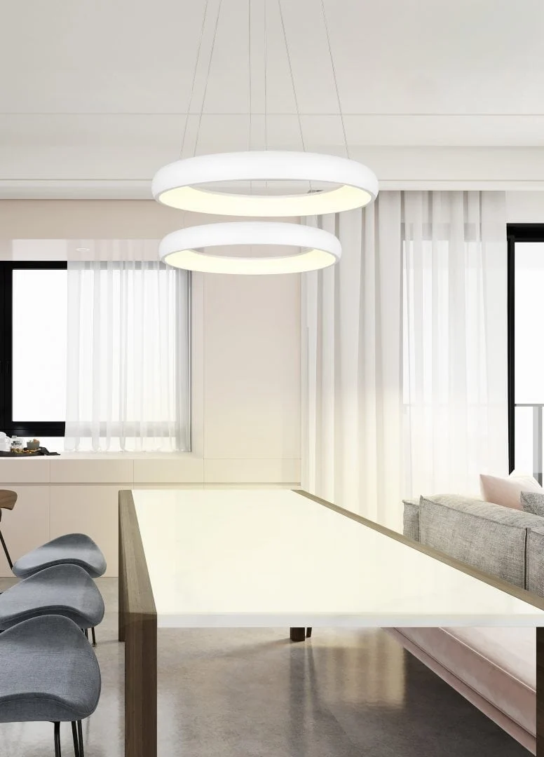 Hanglamp Zanir Mat Wit Ø46,5 cm - Set van 3 - Afbeelding 4