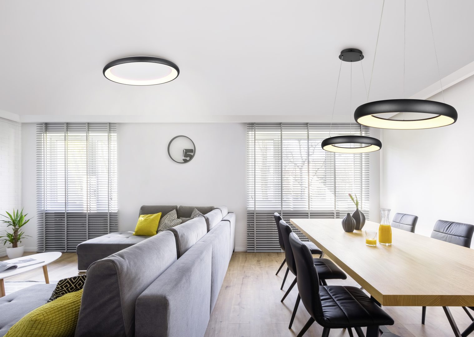 Hanglamp Ciensir Mat Zwart Ø62 cm - Set van 3 - Afbeelding 4