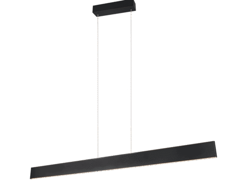 Hanglamp Ruldino mat zwart, moderne LED pendellamp met strakke langwerpige vorm, set van 3