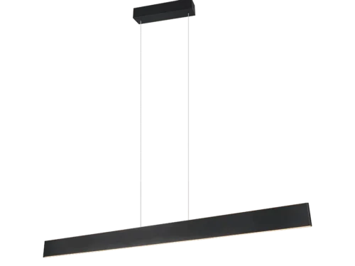 Hanglamp Ruldino mat zwart, moderne LED pendellamp met strakke langwerpige vorm, set van 3