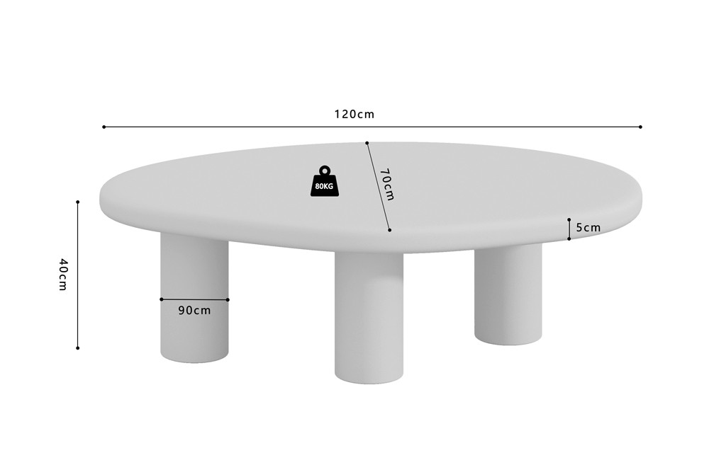 Salontafel Geentoro Beton 120 cm - Afbeelding 7