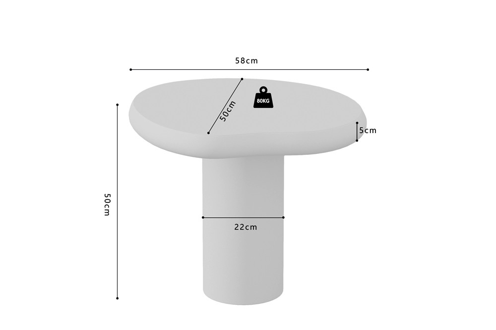 Salontafel Kaabek Beton 58 cm - Afbeelding 6