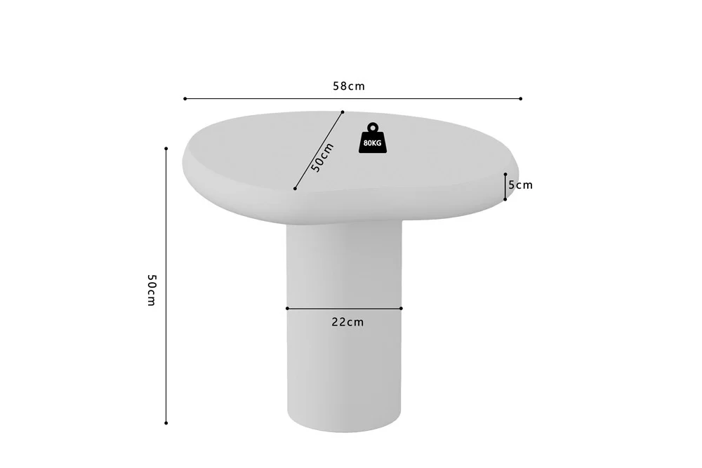 Salontafel Kaabek Beton 58 cm - Afbeelding 6