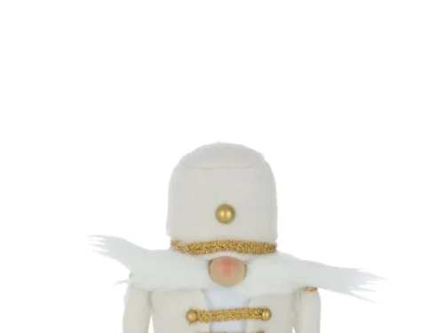 Woonaccessoire Gierro: wit decoratief figuurtje met gouden details en zachte, compacte uitstraling