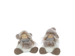 Beeld Kleelvol Polyester Meerkleurig H16 cm - Set van 2