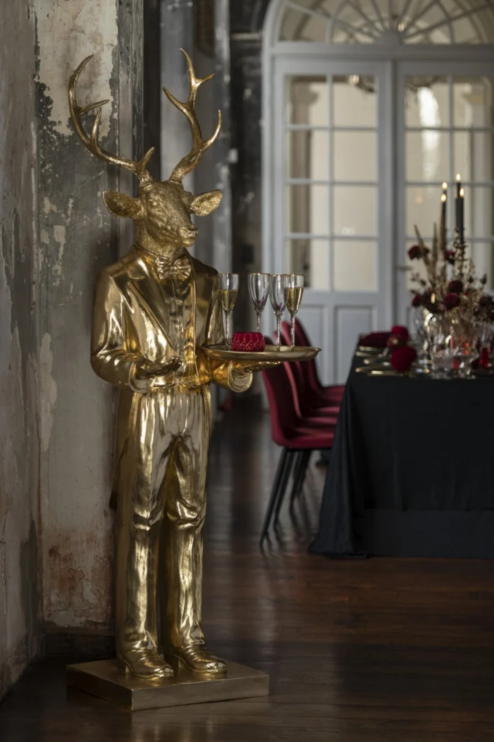 Decoratiefiguur Nandund Polyresin Goud - Afbeelding 4
