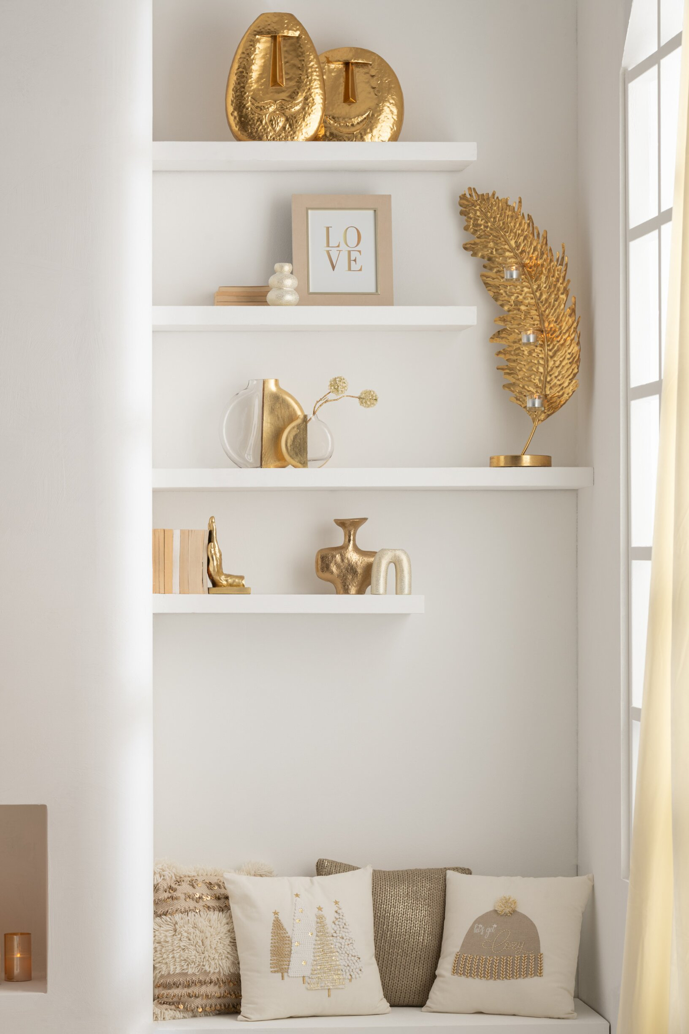 Boekensteun Sloondin Polyresin Goud - Set van 2 - Afbeelding 3