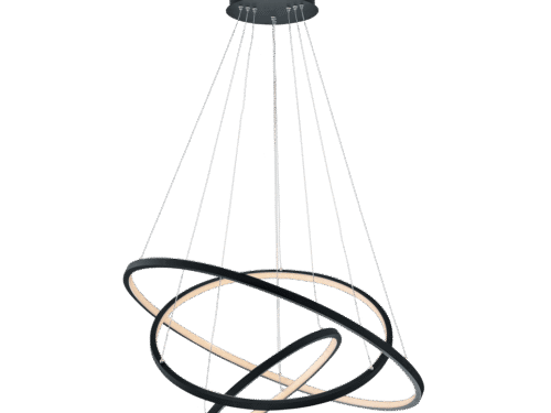 Hanglamp Pralvund antraciet met LED, modern rond design Ø80 cm, set van 3