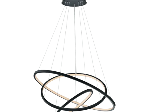 Hanglamp Pralvund antraciet met LED, modern rond design Ø80 cm, set van 3