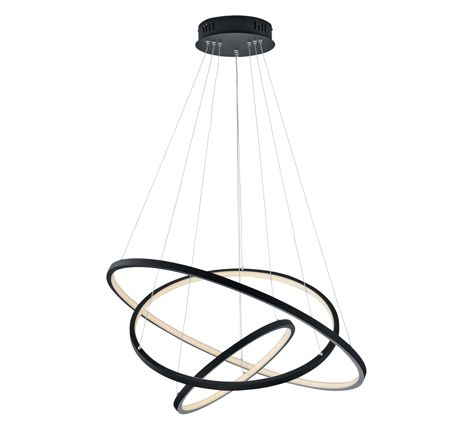 Hanglamp Pralvund Antraciet Ø80 cm - Set van 3