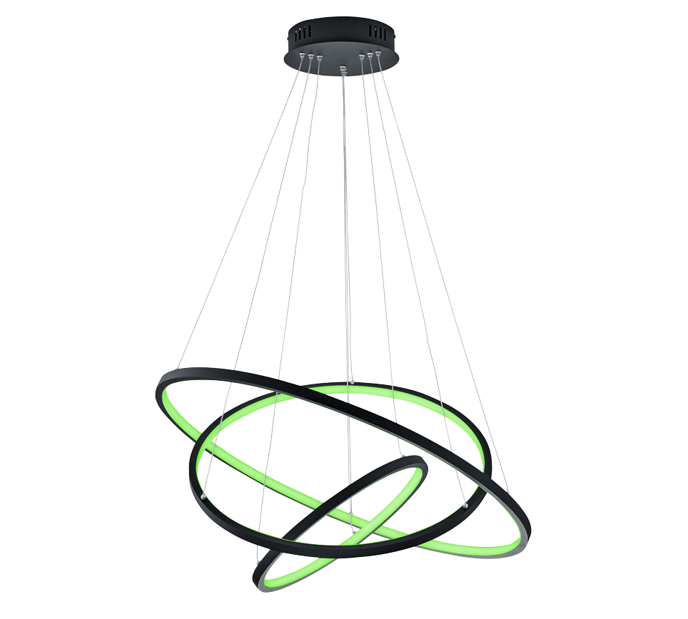 Hanglamp Pralvund Antraciet Ø80 cm - Set van 3 - Afbeelding 2