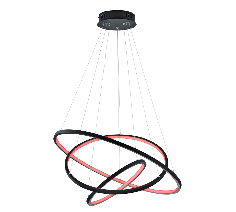 Hanglamp Pralvund Antraciet Ø80 cm - Set van 3 - Afbeelding 3