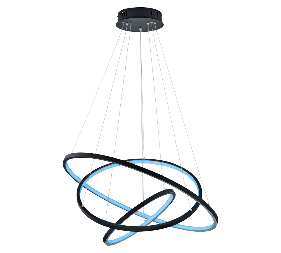 Hanglamp Pralvund Antraciet Ø80 cm - Set van 3 - Afbeelding 4