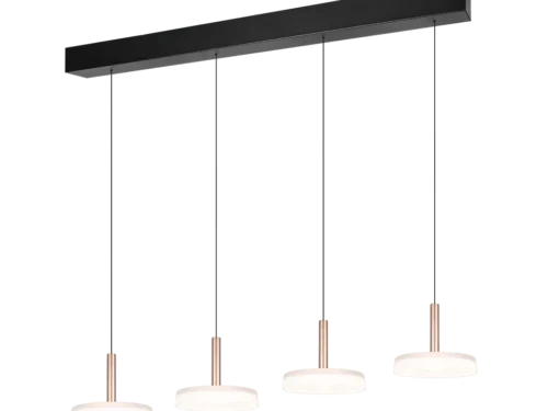 Hanglamp Zoutkamp Wit set van 3 met wit glas, koperkleurige details en strakke moderne vormgeving