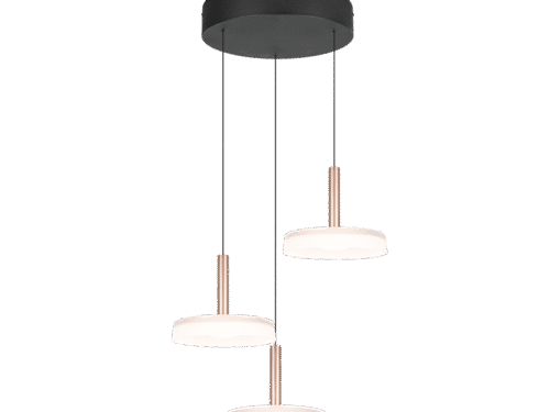 Hanglamp Toollund Wit Ø35 cm set van 3 met koffie- en wit glas, modern design en geïntegreerde LED-verlichting