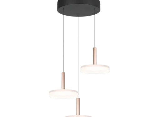 Hanglamp Toollund Wit Ø35 cm set van 3 met koffie- en wit glas, modern design en geïntegreerde LED-verlichting