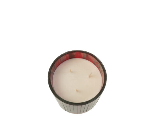 Geurkaars Laanner rood in glas met 3 lonten, stijlvolle woonaccessoire met warme uitstraling