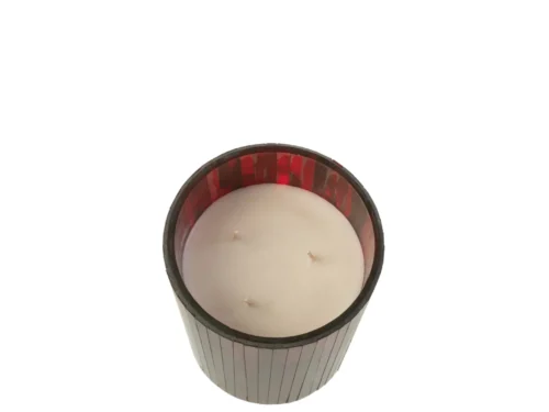 Geurkaars Theems Rood in rood glas, met oosterse geur en 55 uur brandduur voor een warme sfeer