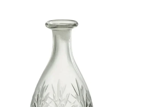 Decoratie Curmio glas transparant met elegante vorm en geslepen patroon, inclusief glazen dop