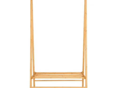 Kledingrek Leillas bamboe 104 cm met open ontwerp en onderplank, naturel voor hal, slaapkamer of kantoor