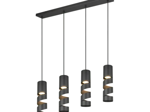 Hanglamp Heiltand matzwart, set van 3 slanke metalen pendels met GU10-spots en verstelbare hoogte