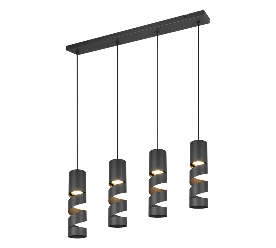 Hanglamp Heiltand Mat Zwart Ø7,5 cm - Set van 3