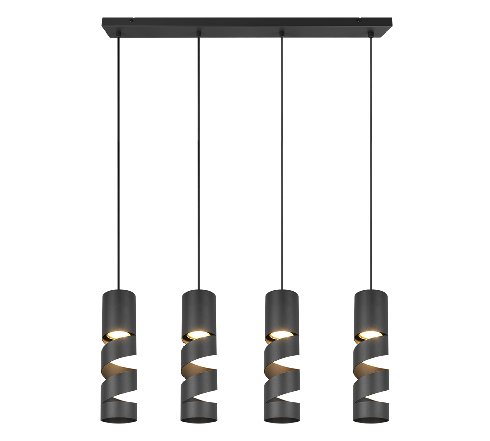 Hanglamp Heiltand Mat Zwart Ø7,5 cm - Set van 3 - Afbeelding 2