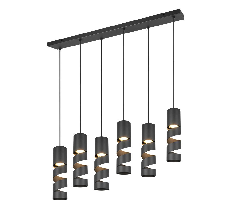 Hanglamp Meisten Mat Zwart Ø7,5 cm - Set van 3
