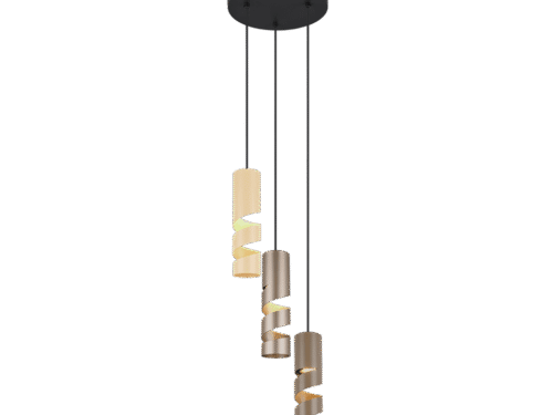 Hanglamp Vooser meerkleurig met 3 verstelbare lichtpunten en modern metalen ontwerp, Ø28 cm
