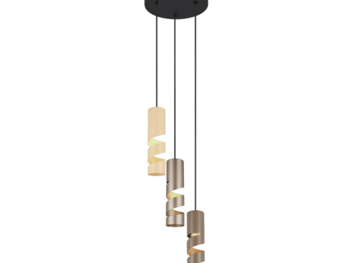 Hanglamp Vooser meerkleurig met 3 verstelbare lichtpunten en modern metalen ontwerp, Ø28 cm