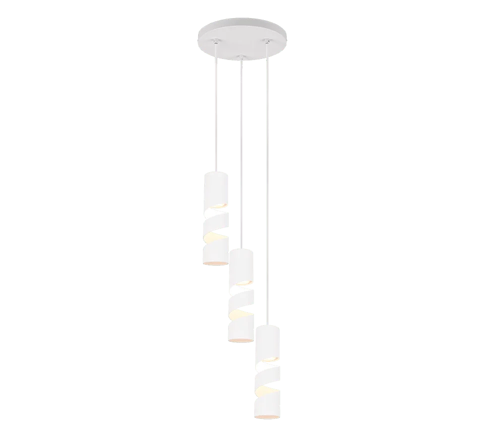 Hanglamp Carme mat wit set van 3 met drie cilindervormige pendels en verstelbare hoogte