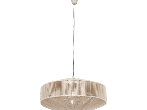 Hanglamp Saurror Beige Ø61 cm, set van 3, met verstelbare hoogte en natuurlijke katoenen kap