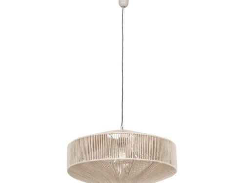 Hanglamp Saurror Beige Ø61 cm, set van 3, met verstelbare hoogte en natuurlijke katoenen kap