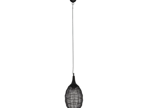 Hanglamp Beemmona matzwart met metalen draadraster en verstelbare hoogte, set van 3