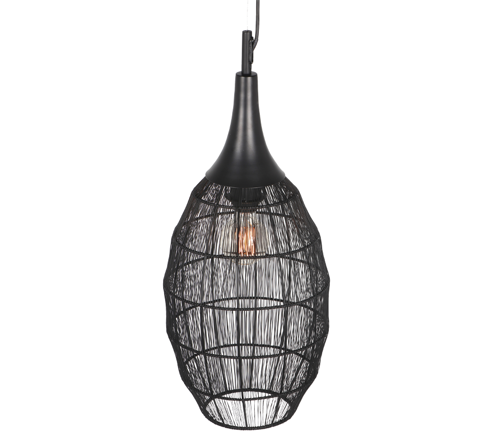 Hanglamp Beemmona Mat Zwart Ø26 cm - Set van 3 - Afbeelding 3