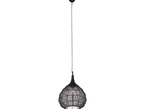 SORAYA hanglamp mat zwart Ø42 cm, ronde metalen kap, in hoogte verstelbaar, set van 3