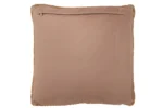 Kussen Marnea bruin 45x45 cm, gevlochten leren afwerking met ritssluiting en stevige vulling