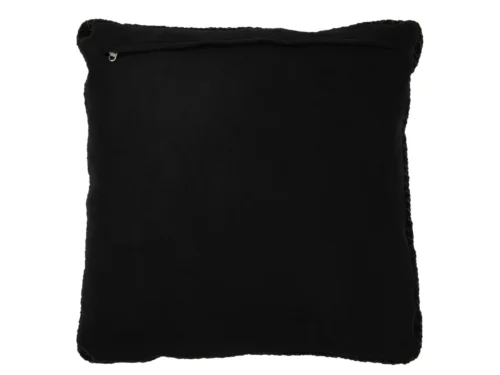 Zwart Mierang kussen 45x45 cm met gevlochten leer en polyester, vol en stijlvol voor bank of stoel