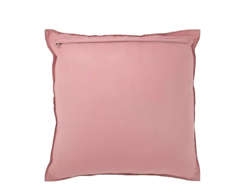 Kussen Slirrena Rood 45x45 cm met rits, gladde afwerking en luxe leerlook rand