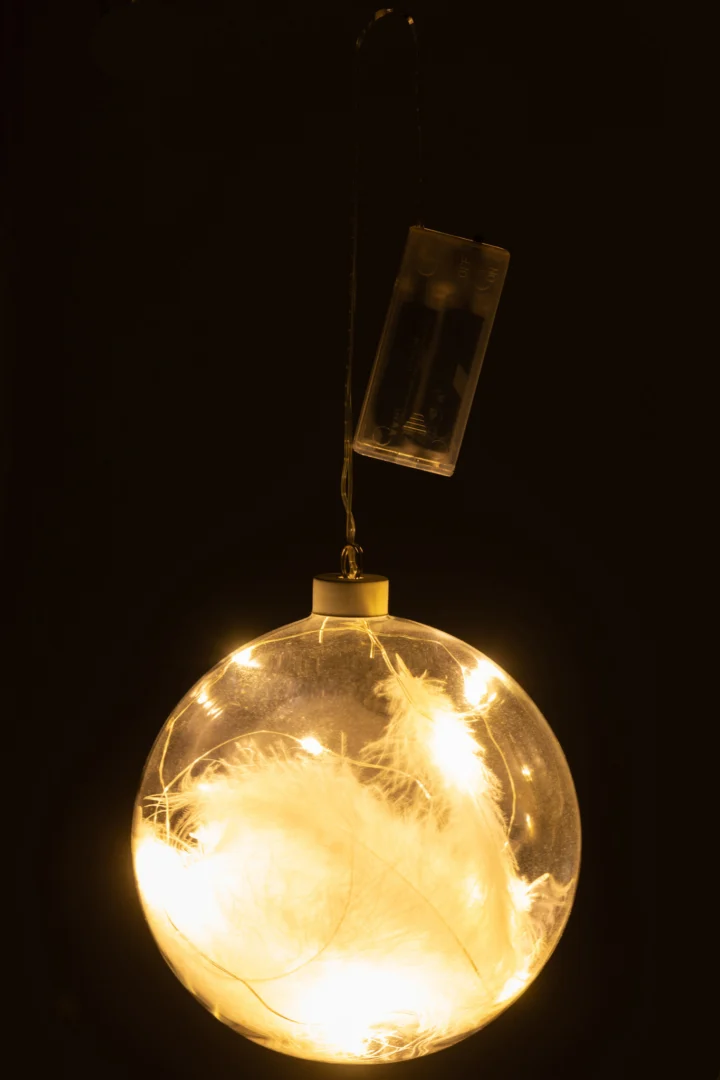 Decoratiebal Nils Glas Wit - Afbeelding 2
