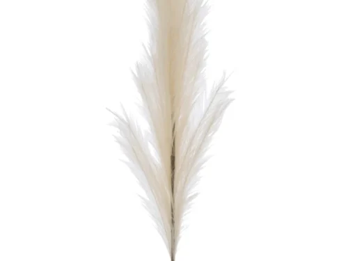 Decoratie Gorrund polyester beige kunsttak met zachte pluimen, 160 cm hoog voor een rustige, natuurlijke sfeer