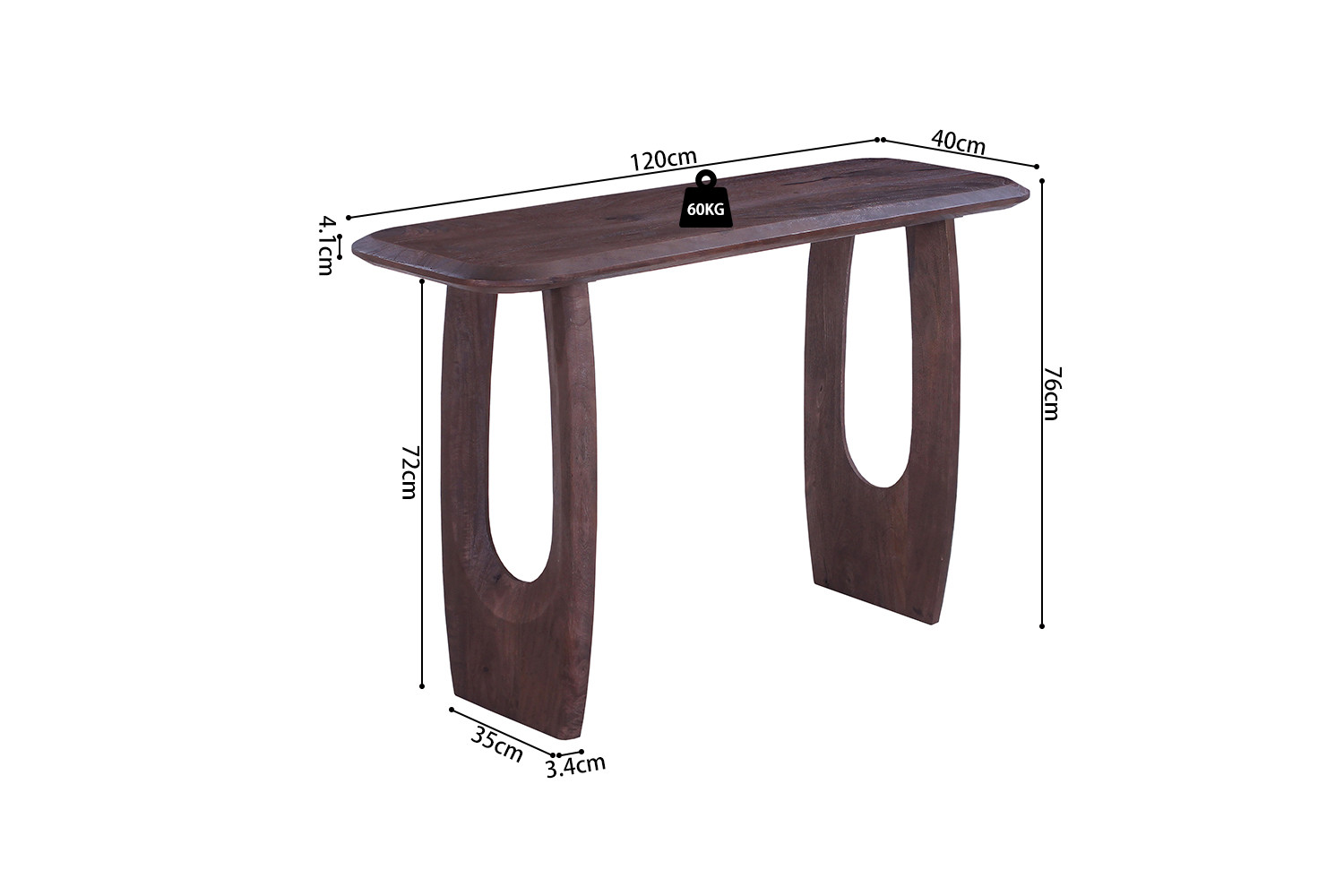 Sidetable Feetang Mangohout 120 cm - Afbeelding 8