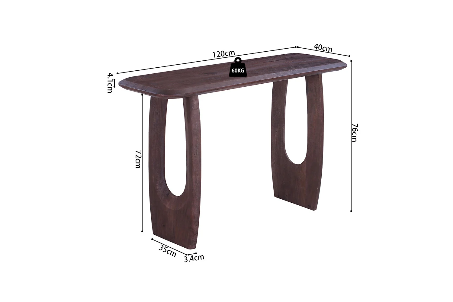 Sidetable Feetang Mangohout 120 cm - Afbeelding 8