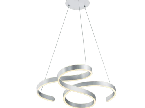 Cookaro hanglamp set van 3 met geborsteld aluminium, geïntegreerde LED en modern ringdesign