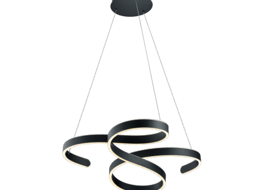 Hanglamp Dautonte Antraciet set van 3 met golvend metalen design en geïntegreerde LED-verlichting