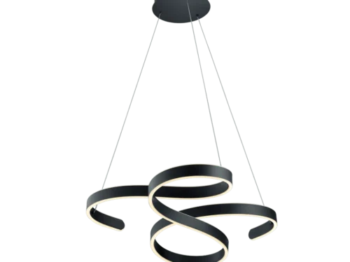 Hanglamp Dautonte Antraciet set van 3 met golvend metalen design en geïntegreerde LED-verlichting
