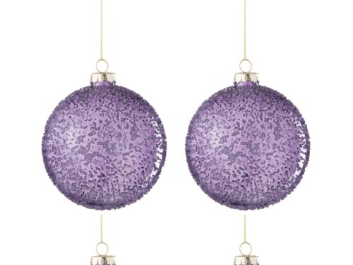 Grilund glazen opbergdoos paars met parelglans, compact en decoratief voor dressoir of open kast