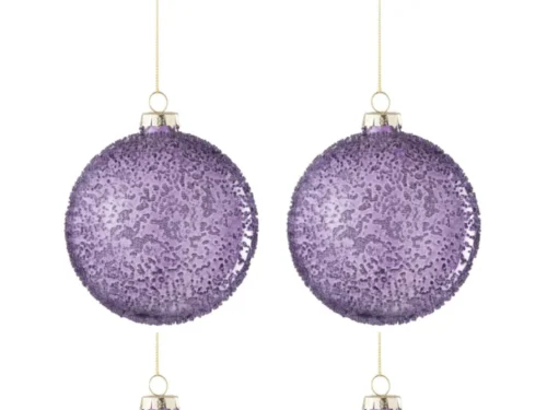 Grilund glazen opbergdoos paars met parelglans, compact en decoratief voor dressoir of open kast