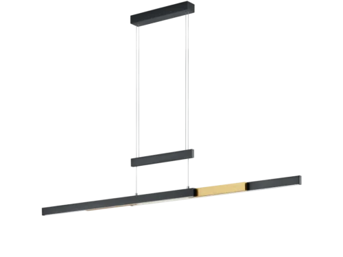 Hanglamp Sausol mat zwart, set van 3 met slank design en geïntegreerde LED